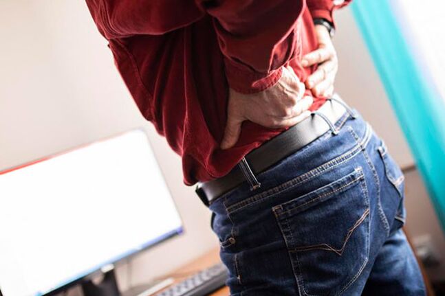 bolesť chrbta v dôsledku osteochondrózy